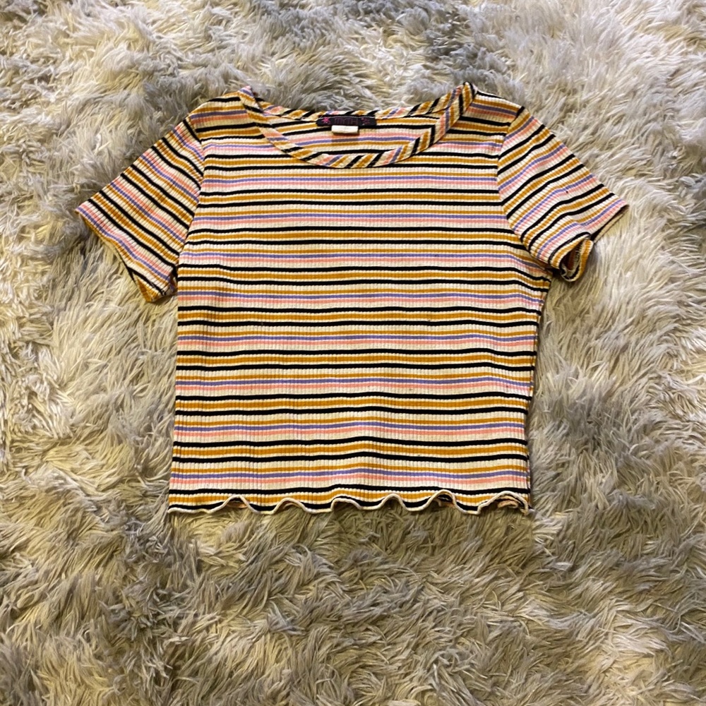 Striped Tshirt Crop Top